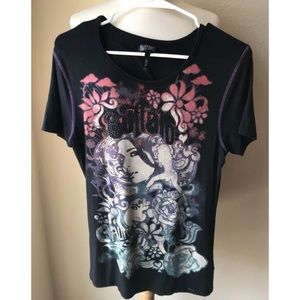 Buffalo David Bitton Black Womens Graphic Shirt